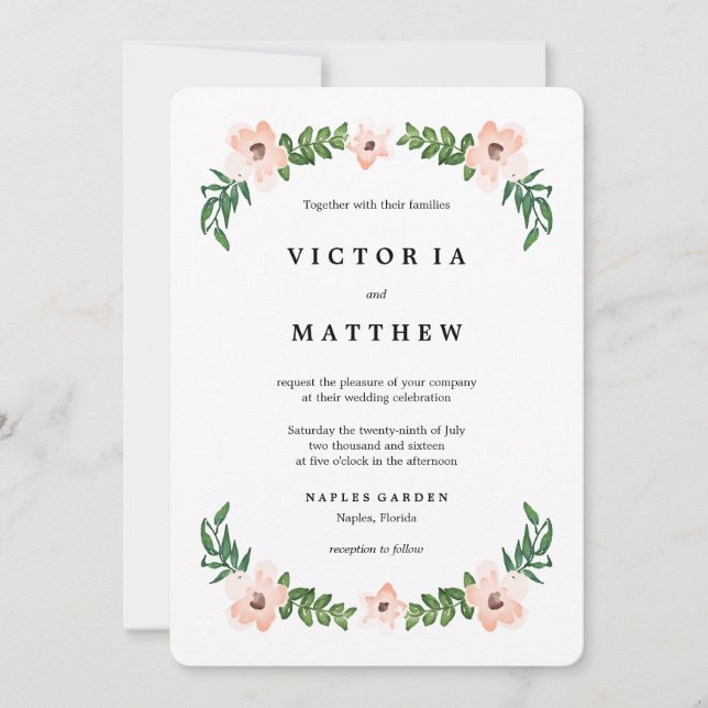 Romantic Vines Wedding Invitation (Front)