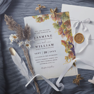 Romantic Vineyard Rustic Elegant Modern Wedding Invitation
