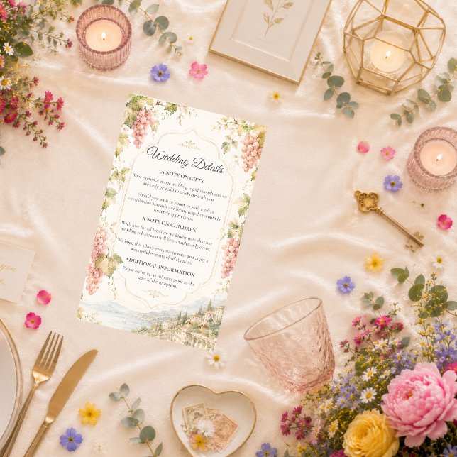 Romantic Vineyard Wedding Enclosure Card (Creator Uploaded)