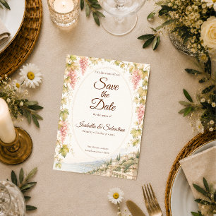 Romantic Vineyard Wedding Save The Date