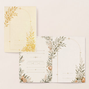 Romantic Vineyard Wedding Stationery Foil Card