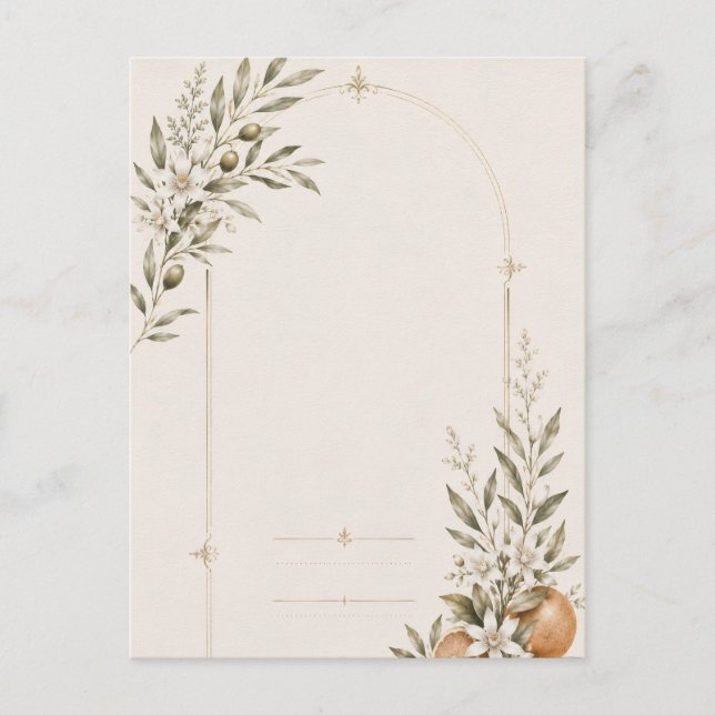 Romantic Vineyard Wedding Stationery  Holiday Postcard (Front)