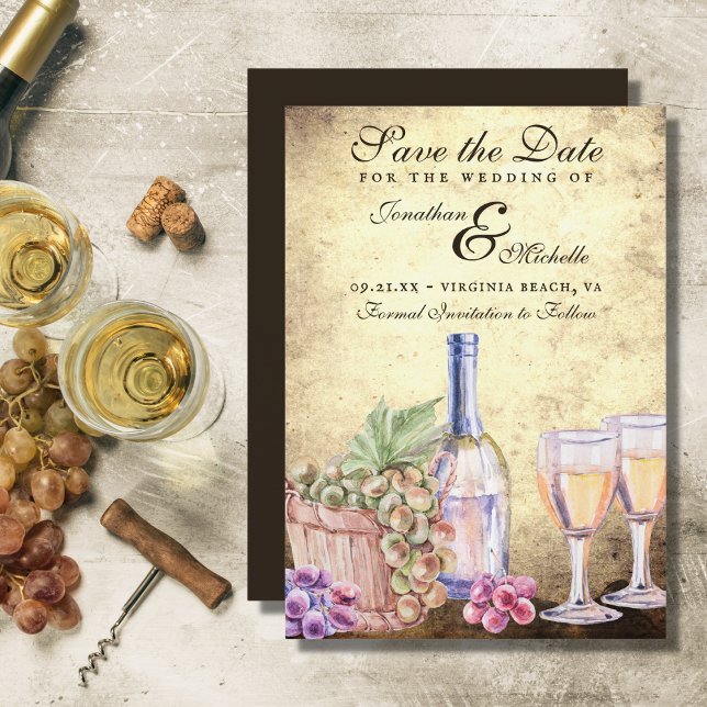 Romantic Vineyard Winery Vintage Wedding Save The Date (Creator Uploaded)