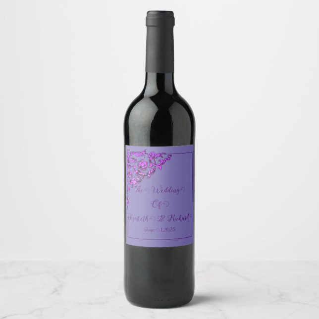 Romantic, Vintage, Antique Purple  Wine Label (Front)