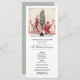 Romantic Vintage Art  Custom Wedding Program Programme