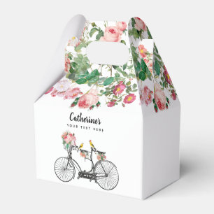 Romantic Vintage Bicycle Flowers Birds Favour Box