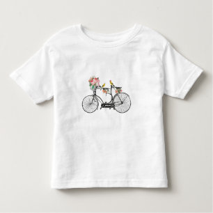 Romantic Vintage Bicycle Flowers & Birds Toddler T-Shirt