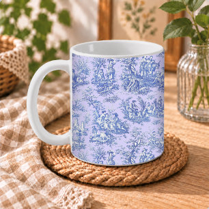 Romantic Vintage Blue Purple Toile de Jouy Coffee Mug