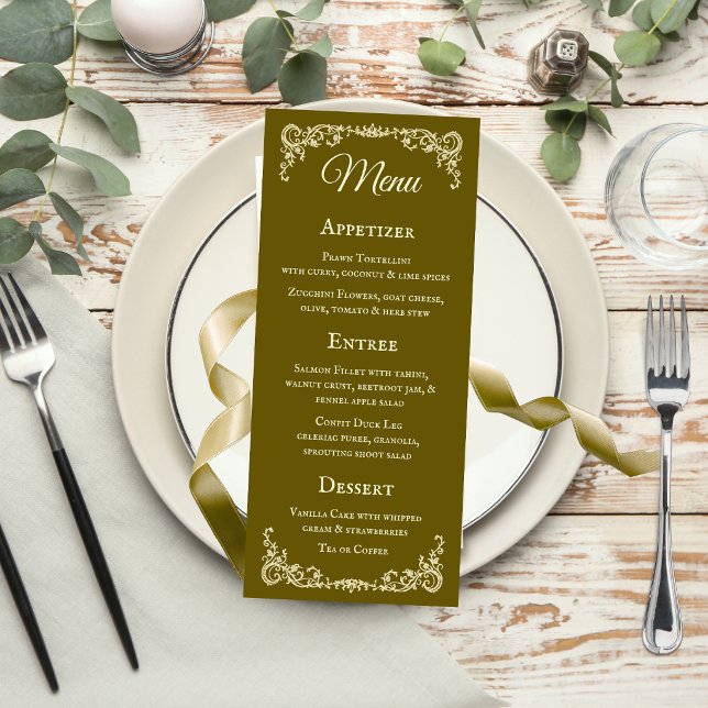 Romantic Vintage Border Wedding Menu Card (Creator Uploaded)
