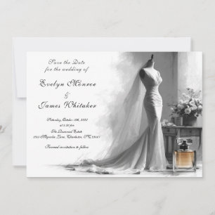 Romantic Vintage Bridal Wedding Save the date