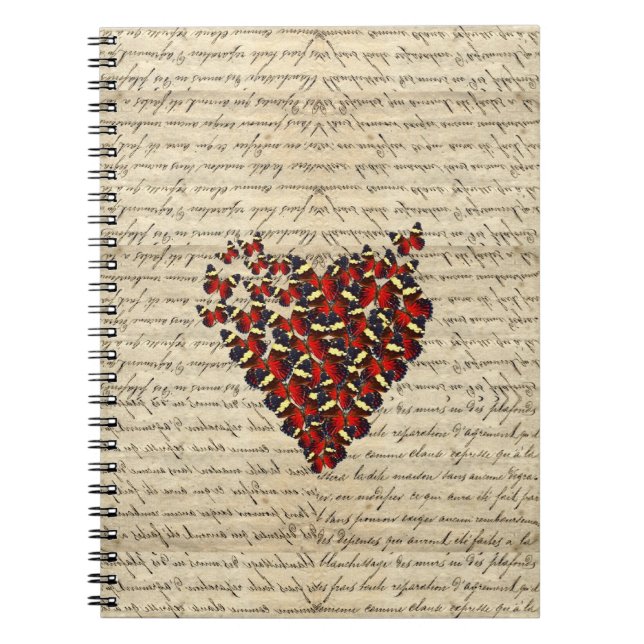 Romantic Vintage butterfies Spiral Notebook (Front)