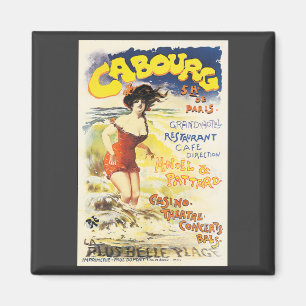 Romantic Vintage Cabourg Travel Holiday Poster Magnet