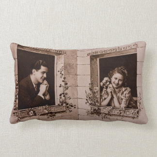 Romantic Vintage Couple, Sepia Photograph Lumbar Cushion