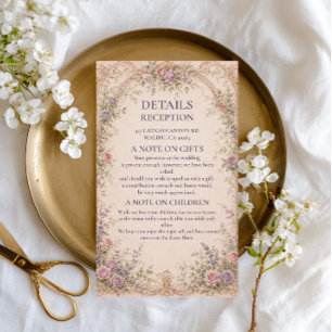 Romantic Vintage Floral Arch Enclosure Card