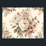 Romantic Vintage Floral Bouquet Pattern Poster<br><div class="desc">This romantic seamless pattern features large airy bouquets of peonies, roses, and delicate garden flowers arranged in soft botanical clusters. Each bouquet is surrounded by light foliage and tiny blossoms, creating an elegant and flowing composition with gentle space between the floral arrangements for a balanced, graceful look. Painted in a...</div>