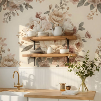 Romantic Vintage Floral Bouquet Pattern Wallpaper