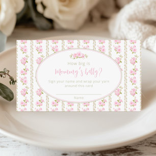 Romantic Vintage Floral Mommy’s Belly Game Enclosure Card