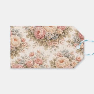 Romantic Vintage Floral Pattern with Roses  Gift Tags