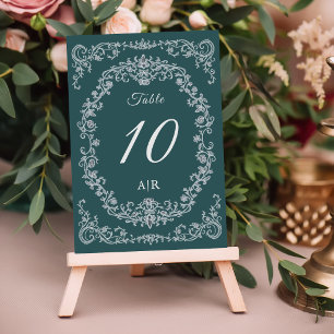 Romantic Vintage Floral Wedding Table Number Card