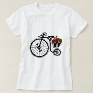 Romantic Vintage Flowers Bike T-Shirt