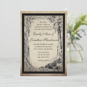 Romantic Vintage Forest Tree Arch Invitation
