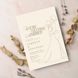 Romantic Vintage Gold Monogram Wedding Dance Invitation