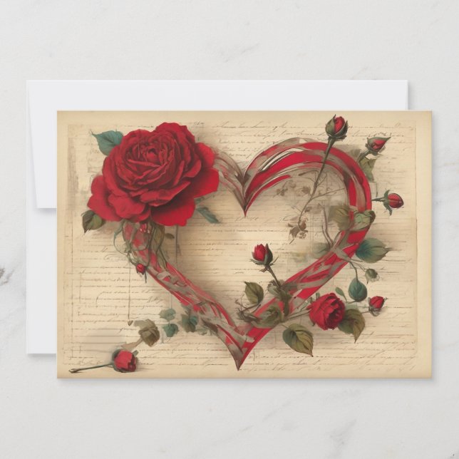 Romantic Vintage Heartfelt Lovers Poem Keepsake Holiday Card (Front)