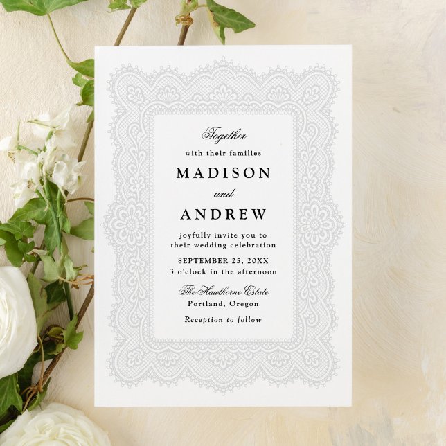 Romantic Vintage Lace Wedding Invitation (Creator Uploaded)
