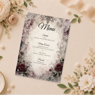 Romantic Vintage Lace Wedding Menu