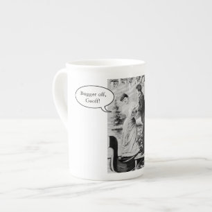 Romantic vintage lovers on a boat bone china mug