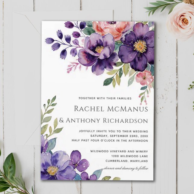 Romantic Vintage Luxury Wildflower Wedding Invitation (Creator Uploaded)