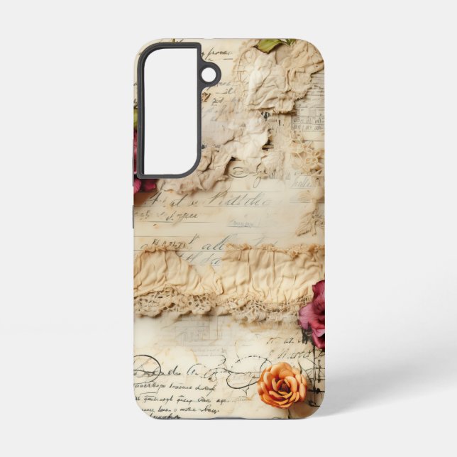 Romantic Vintage Parchment Letter Samsung Galaxy S22 Case (Back)