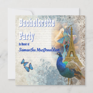 Romantic vintage Paris bachelorette party Invitation