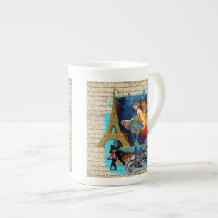 Romantic vintage Paris collage Bone China Mug