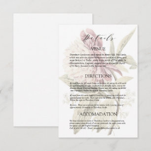 Romantic Vintage Peony Wedding Details  Enclosure Card