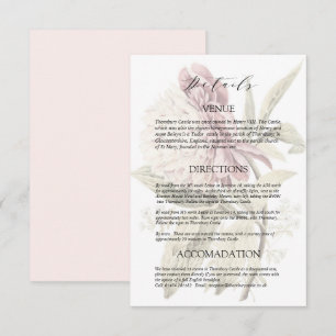 Romantic Vintage Peony Wedding Details Enclosure Card