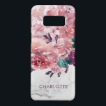 Romantic Vintage Pink Watercolor Floral Marble Case-Mate Samsung Galaxy S8 Case<br><div class="desc">Romantic Vintage Pink Watercolor Floral Marble Personalised phone case featuring delicate and chic blossoms in shades of pink,  plum,  and green. Add your name to customise the look!</div>