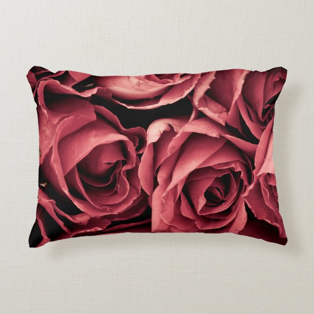 Romantic vintage rose decorative cushion (Front)