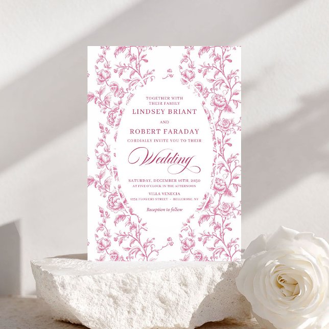 Romantic Vintage Rose Pattern Wedding Invitation (Romantic Vintage Rose Pattern Wedding Invitation)