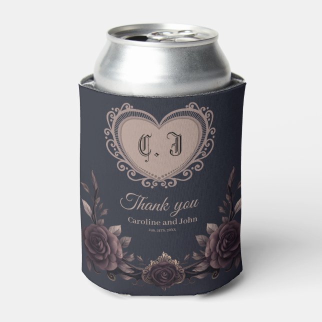 Romantic vintage roses.  can cooler (Can Front)