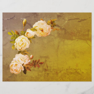 Romantic Vintage Roses Custom Letterhead