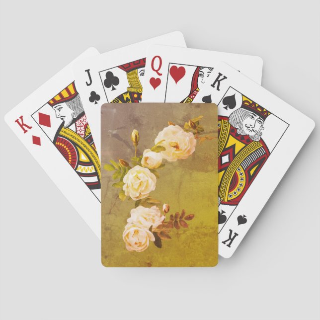Romantic Vintage Roses  Playing Cards (Back)