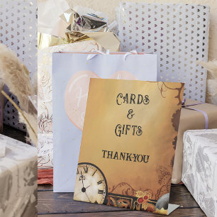 Romantic Vintage steampunk Victorian Cards & Gifts Pedestal Sign