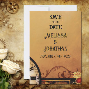 Romantic Vintage Steampunk Victorian Wedding Save The Date