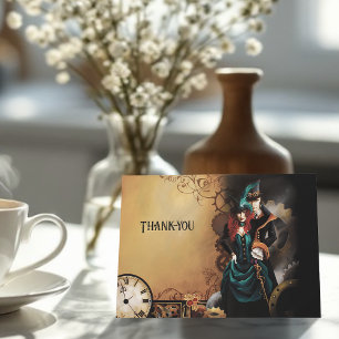 Romantic Vintage Steampunk Victorian Wedding Thank You Card
