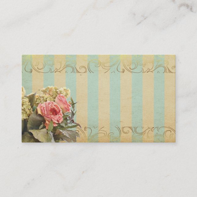 Romantic Vintage Style Business Card (Front)