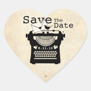 Romantic Vintage Typewriter STD Sticker