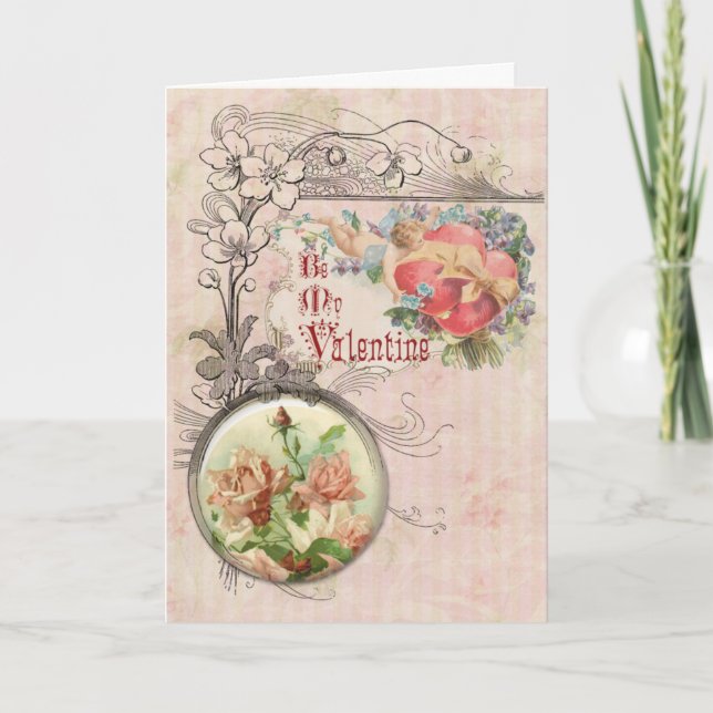 Romantic Vintage Valentine Card (Front)