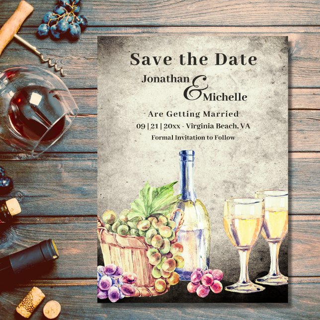 Romantic Vintage Vineyard Winery Wedding Save The Date (Creator Uploaded)