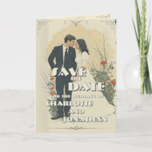 Romantic Vintage Wedding Couple Art Card